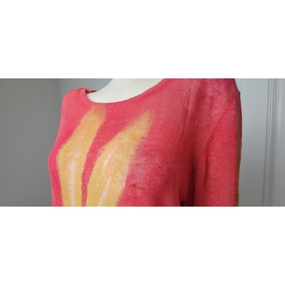 Krimson Klover Hand Painted Watercolor Sheer Pullover Tunic Linen 728 Folly - Picture 10 of 12